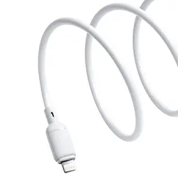 Дата кабель Baseus Silky Series OS Fast Charging USB to Lightning 2.4A (1m) (P1037770) Moon White - мініатюра 3