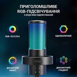 Мікрофон Fifine Ampliagame RGB (A8 Plus) - мініатюра 3