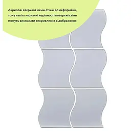 Дзеркальний декор Wall Sticker SW-00002510 акриловий самоклеючий 140х190 мм 6 шт. срібло - мініатюра 3