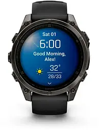 Смарт-годинник Garmin Fenix 8 47mm Solar Sapphire Carbon Gray DLC Titanium w. Black/Pebble Gray S. Band (010-02906-10) - мініатюра 9