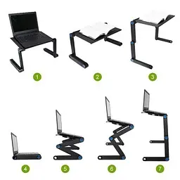 Столик-трансформер для ноутбука Laptop table T6 підставка для ноутбука з охолодженням — 1 вентилятор (ST) - мініатюра 6
