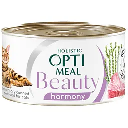 Влажный корм для кошек Optimeal Beauty Harmony Полосатый тунец в желе с морскими водорослями 70 г (B2782101)