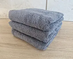 Набір турецьких махрових однотонних рушників Gulcan 3 штуки 50х90 сірий Grey щільність 480 г/м2 петля 16/1 - мініатюра 4