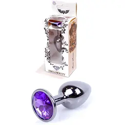 Анальна пробка Boss Of Toys Boss Series - Jewellery Dark Silver Plug Purple S, BS6400034, Срібний / Фіолетовий