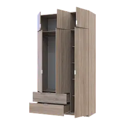 Розпашна Шафа для одягу Doros Лукас Дуб Сонома 3ДСП 135х50х240 (80737803) - мініатюра 5