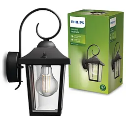Вуличний настінний світильник Philips Buzzard wall black 1x60W цоколь E2 ІР44 без лампи (915005309001) - мініатюра 3