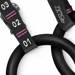 Гімнастичні кільця 4FIZJO з ABS пластику, регульовані Black/Pink (P-5905973406116) - мініатюра 5