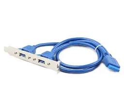Кабель Cablexpert USB3.0-10P, 0.44 м, синий (CC-USB3-RECEPTACLE) - мініатюра 2
