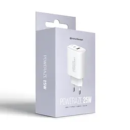 Мережевий зарядний пристрій ArmorStandart Poweraze 25W GaN Type-C + USB-A White (ARM87067) - мініатюра 5