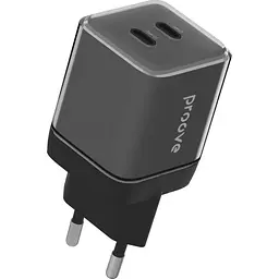Мережевий зарядний пристрій Proove Pure GaN Max 67W Type-C + Type-C Black [WCPU67022201] [130274]