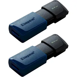Флеш-накопичувач Kingston 64GB USB 3.2 Gen 1 DataTraveler Exodi a M (Black + Blue) - 2 Pack (DTXM/64GB-2P)