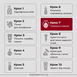 Тканинна маска-детокс Medi-Peel Hyaluron Rose Energy Tox Ampoule Mask з екстрактом троянди 30 мл - мініатюра 6