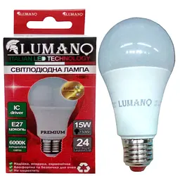 Лампа LED 15W A60 E27 6000K 1350Lm TM LUMANO 