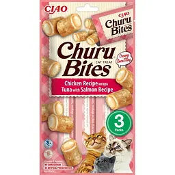 Ласощі для котів INABA Churu Bites подушечки курка, тунець та лосось 3 шт по 10 г