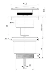 Донний клапан Frap F62, автомат, 1 1/4", хром, Хром - мініатюра 5