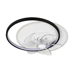 Люстра вентилятор стельова LED Levistella 7875088C BK+WH, 48W, чорний+білий, сучасний стиль для вітальні