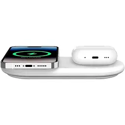Зарядний пристрій BELKIN 2в1 15Вт Pad Qi2, білий (WIZ021VFWH) - мініатюра 3