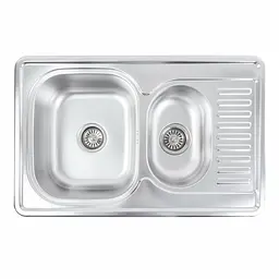 Кухонна мийка з нержавіючої сталі Platinum декор 7850D (0,8/180 мм), R, Decor
