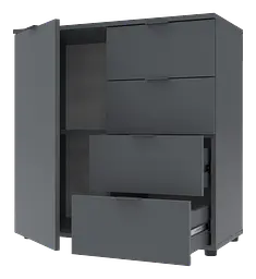 Комод Doros Рон 1 1 фасад 4 шухляды Графіт 80х38х81 (41516006) - мініатюра 5