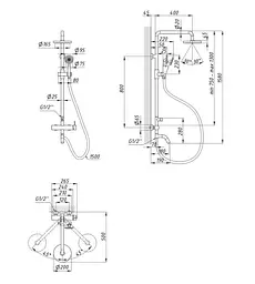 Душова система універсальна Lidz Aria 1031, Nickel (k35) LDARI1031NKS34933 - мініатюра 8