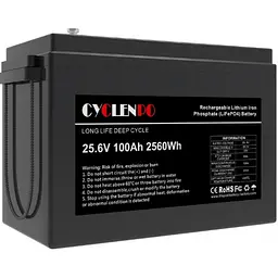 Акумулятор Cyclen 25.6V 100AH LiFePo4 - мініатюра 3