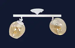 Люстра стельова Levistella 756XPR0231F-2 WH+BR, 2 лампи E27, білий + коричневий, метал + скло, сучасний стиль для дому - мініатюра 2