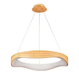 Сучасна підвісна LED-люстра Levistella 781P2298 (620) LWD світле дерево 92W з пультом - мініатюра 2