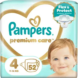 Підгузки Pampers Premium Care Розмір 4 (9-14 кг) 52 шт.