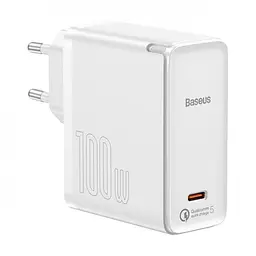 Мережевий зарядний пристрій Baseus GaN2 Fast Charger 1Type-C + Cable Type-C to Type-C 1.5m 100W TZCCGAN-L02 White