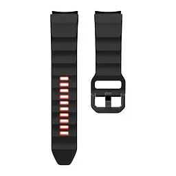 Браслет Ribbed Samsung Galaxy Watch 6 Classic 43mm 6 Classic 47mm - чорно-червоний ширина кріплення 20мм силікон Watchbands (W11-4WB69462336) - мініатюра 3
