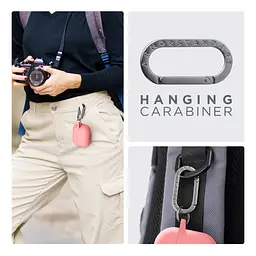 Силіконовий чохол для навушників Apple AirPods Pro, Hang Case, рожевий, ультратонкий захисний кейс товщиною 2 мм, захист від подряпин, пилу та ударів, компактний, з карабіном для кріплення, ArmorStandart (ARM56054) - мініатюра 6