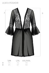 Пеньюар Passion Leafa Peignoir black S/M - мініатюра 5