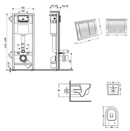 Набір Qtap Nest 4 в 1 підвісний унітаз Jay Ultra Quiet 520x360x320 + комплект інсталяції QT07335175W48186 - мініатюра 9