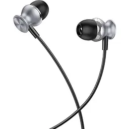Навушники Hoco Fountain metal універсальні earphones with microphone M106 чорні - мініатюра 5