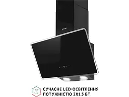 Витяжка похила Perfelli VICCO 6HSR NERO - мініатюра 2