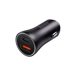 Автомобільний адаптер - зарядний на 2 виходи Baseus Golden Contactor Max Dual Fast Charger 60 W U+C