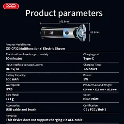 Електробритва XO CF32 Blue - мініатюра 8