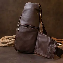 Сумка крос боді 20402 сіро- Vintage коричнева - мініатюра 9