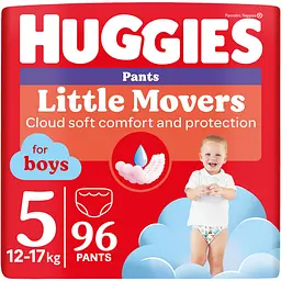 Уцінка. Набір підгузки-трусики для хлопчиків Huggies Pants Little Movers 5 (12-17 кг) 96 шт. 