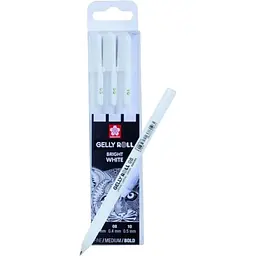 Набір гелевих ручок Sakura Basic White 3 розміри (05-08-10) Білі