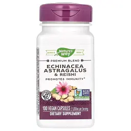 Трави Nature's Way Ехінацея, астрагал та рейші, 1200 мг, Echinacea Astragalus&Reishi, 100 ве (NWY-00413)
