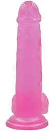 Фалоімітатор з мошонкою Jelly Studs Crystal Dildo рожевий 20см - мініатюра 3