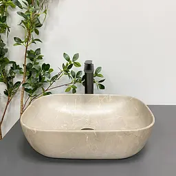 Умивальник VBI Ravenna beige stone matt накладний VBI-011215 - мініатюра 4