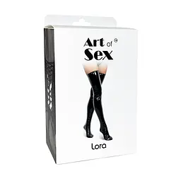 Сексуальні вінілові панчохи Art of Sex - Lora, розмір M, колір червоний - мініатюра 3
