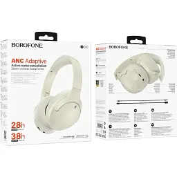 Бездротові навушники Borofone BO31 Prestige active noise Reduction BT headphones Milky white - мініатюра 2