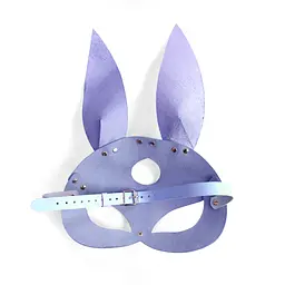 Шкіряна маска Зайки Art of Sex - Bunny mask, лавандова - мініатюра 4