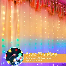 Штора світлодіодна гірлянда LED Star крапля роси Rainbow 3 х 3 м з пультом - мініатюра 4