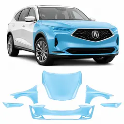 Антигравійна захисна бронеплівка за лекалами для Acura MDX YD4 2022 - передня частина авто (капот бампер крила))