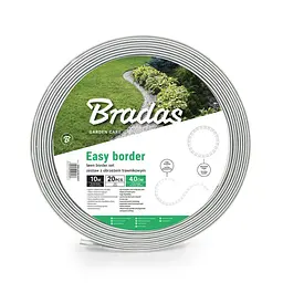 Бордюр газонний Bradas EASY BORDER 40 мм х 10 м з комплектом кілків, світло-сірий (OBELGY4010SET)