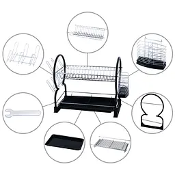 Сушіння для посуду Kamille KM-0765B чорна - мініатюра 6